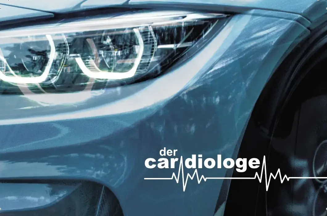 Scheinwerfermotiv und Logo Der Cardiologe